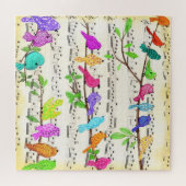 可愛カラフルいミュージカル鳥の交響曲 – Happy Song ジグソーパズル (横)