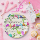 可愛カラフルいミュージカル鳥の交響曲 – Happy Song ペーパープレート (パーティー)