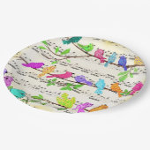 可愛カラフルいミュージカル鳥の交響曲 – Happy Song ペーパープレート (アングル)