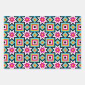 可愛カラフルいモダントレンディー幾何学模様 ラッピングペーパーシート (正面3)