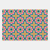 可愛カラフルいモダントレンディー幾何学模様 ラッピングペーパーシート (正面2)