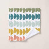 可愛カラフルいモダン幾何学模様 バスタオルセット (ウォッシュタオル)