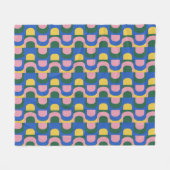 可愛カラフルいモダン幾何学模様 フリースブランケット (正面(横))