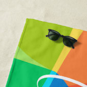 可愛カラフルいモダン幾何学的パーソナライズされた形状 ビーチタオル (インサイチュ)