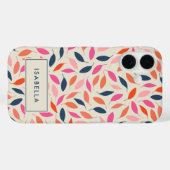 可愛カラフルいモダン葉パイパーソナライズされたクブルー Case-Mate iPhoneケース (裏面 (横))