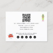 可愛カラフルいモンスターズ気にチャイルドベビーシッター 名刺 (裏面)