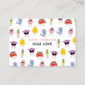 可愛カラフルいモンスターズ気にチャイルドベビーシッター 名刺 (正面)