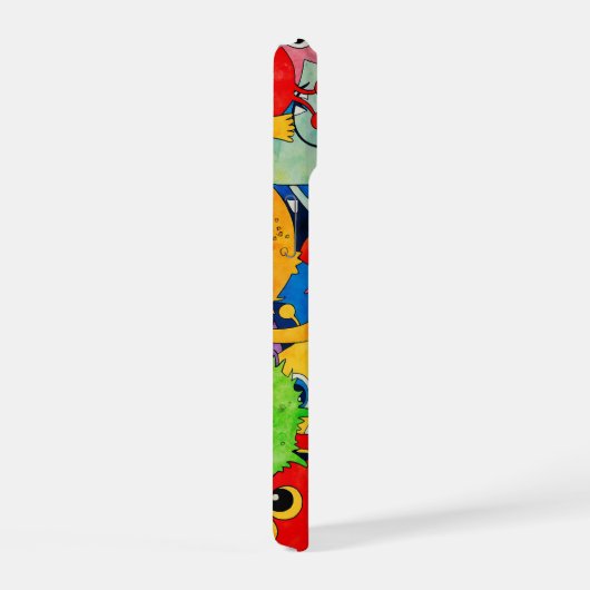 可愛カラフルいモンスターiPhoneケース | おもしろい漫画 iPhone 15ケース (右側面)