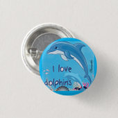 可愛カラフルいラブドルフィンズ引用文名 缶バッジ (正面&裏面)