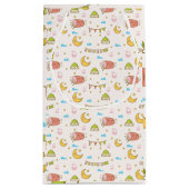 可愛カラフルいラマダンとイードキッズパーティー抱き枕 スモールペーパーバッグ (裏面)