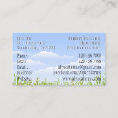 可愛カラフルいラマ/アルパカの名刺 名刺 (裏面)