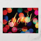 可愛カラフルいラモダンイツフォト背面金ゴールド 箔シーズンカード (正面)