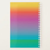 可愛カラフルいレインボーグラディエントグラデーションモノグラム プランナー手帳 (裏面)