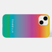可愛カラフルいレインボーグラディエントグラデーションモノグラム Case-Mate iPhoneケース (裏面 (横))