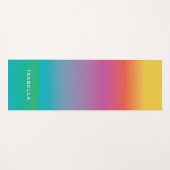 可愛カラフルいレインボーグラデーションウオーターカラーモノグラム ヨガマット (正面(横))