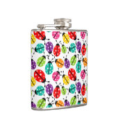 可愛カラフルいレディーバグのシームレスなパターン フラスク (右)