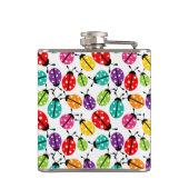可愛カラフルいレディーバグのシームレスなパターン フラスク (裏面)
