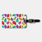 可愛カラフルいレディーバグのシームレスなパターン ラゲッジタグ (正面横)
