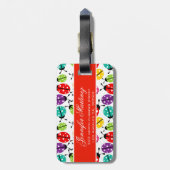 可愛カラフルいレディーバグのシームレスなパターン ラゲッジタグ (裏面縦)