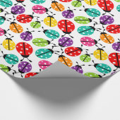 可愛カラフルいレディーバグ継ぎ目なしパターン包みP ラッピングペーパー (角)