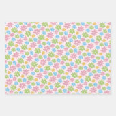 可愛カラフルいレトロ夏の花柄 ラッピングペーパーシート (正面3)