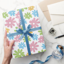 可愛カラフルいレトロ夏の花柄