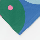 可愛カラフルいレトロ陰陽パターンブルーグリーン フリースブランケット (角)