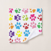 可愛カラフルい前足 バスタオルセット (ウォッシュタオル)