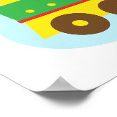 可愛カラフルい動物の列車子供へ寝室 ポスター (角)