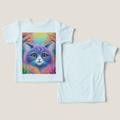 可愛カラフルい動物プリントTシャツ (デザイン正面&裏面)