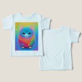 可愛カラフルい動物プリントTシャツ (デザイン正面&裏面)