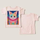 可愛カラフルい動物プリントTシャツ (デザイン正面&裏面)