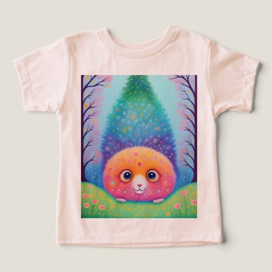 可愛カラフルい動物プリントTシャツ (デザイン正面)