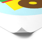 可愛カラフルい動物電車子供へ室 ポスター (角)