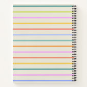 可愛カラフルい夏ストライプのパーソナライズされた ノートブック (裏面)