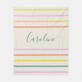 可愛カラフルい夏ストライプのパーソナライズされた フリースブランケット (正面)