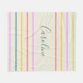 可愛カラフルい夏ストライプのパーソナライズされた フリースブランケット (正面(横))
