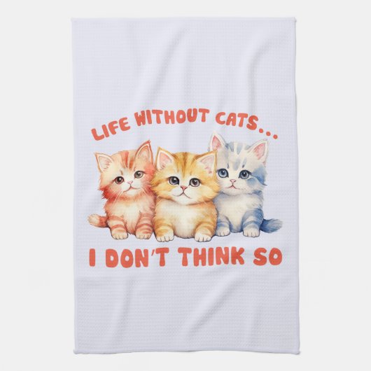 可愛カラフルい子猫たち – 猫のない生活？ キッチンタオル (縦)