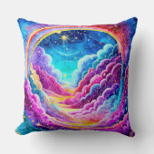 可愛カラフルい宇宙デザイン クッション (正面)