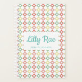 可愛カラフルい幾何学文ガーリー形学校 プランナー手帳 (正面)