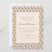 可愛カラフルい幾何男女兼用式ベビーシャワー 招待状 (正面)