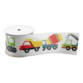 可愛カラフルい建築車玩具車 サテンリボン (リール)