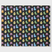 可愛カラフルい怪物 ラッピングペーパー (フラット)