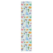 可愛カラフルい恐竜の柄 ショートテーブルランナー (正面)