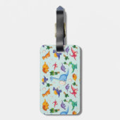 可愛カラフルい恐竜の柄 ラゲッジタグ (裏面縦)