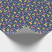 可愛カラフルい恐竜の模様 ラッピングペーパー (角)