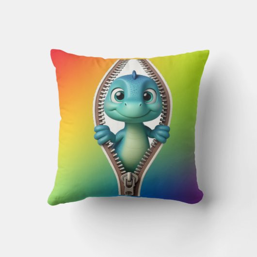 可愛カラフルい恐竜キッズ装飾用クッション クッション (裏面)