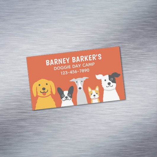 可愛カラフルい愛犬 |動物サービス マグネット名刺 (インサイチュ)