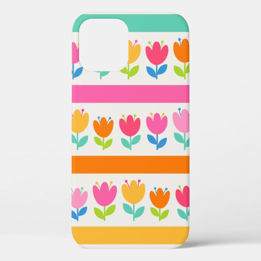 可愛カラフルい手描きチューリップシームレスw Case-Mate iPhoneケース (裏面)