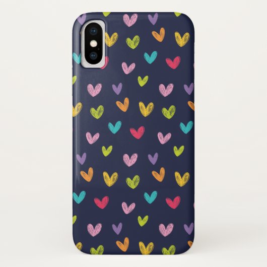 可愛カラフルい手描きハート柄 Case-Mate iPhoneケース (裏面)